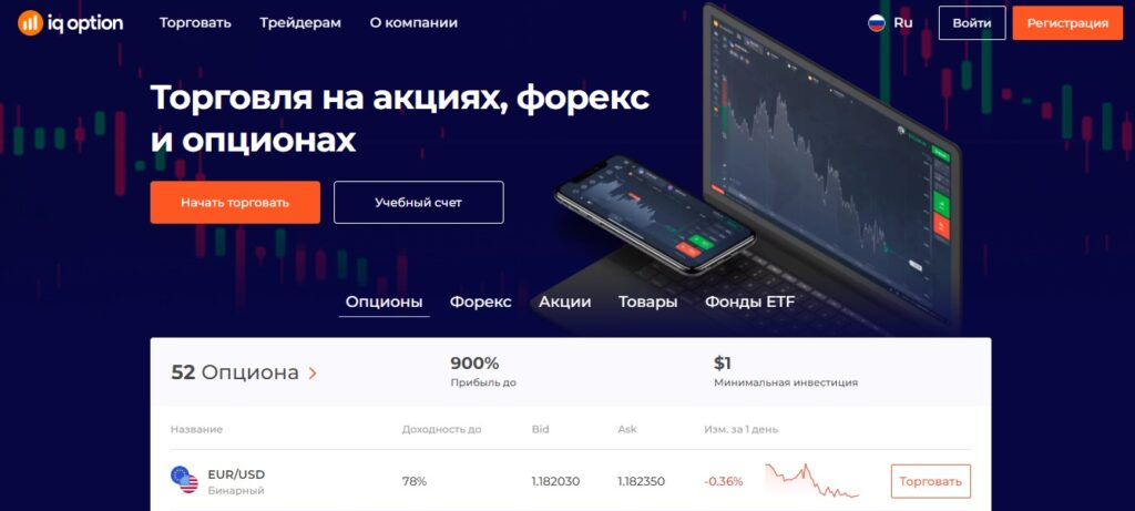 обзор брокера iq option