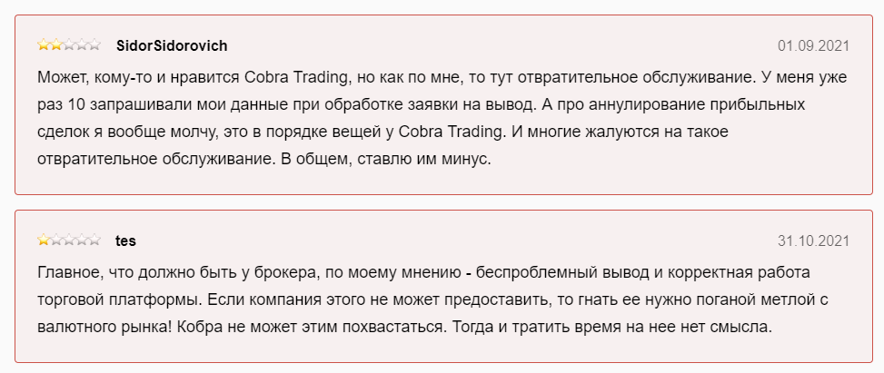 Компания Cobra Trading: проверка сайта и отзывов